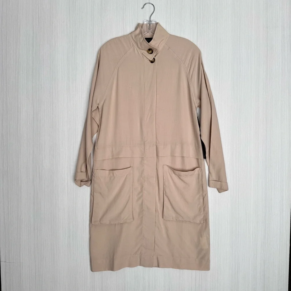 Forever 21 Longline Utility Jacket Beige Lyocell S‎ Lightweight Casual